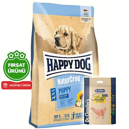 Happy Dog NaturCroq Yavru Köpek Maması 15 Kg + 2 Adet Dr. Clauders Ödül 80 Gr