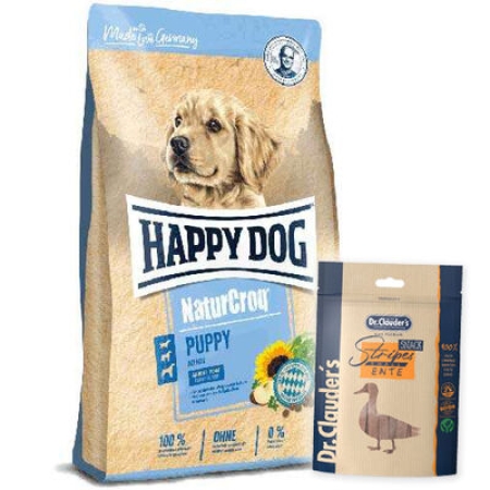 Happy Dog NaturCroq Yavru Köpek Maması 15 Kg + Dr.Clauders Ödül 80 Gr