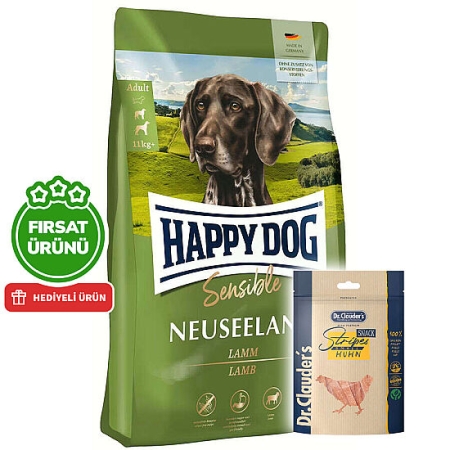 Happy Dog Neuseeland Kuzu Etli Köpek Maması 12,5 Kg + 2 Adet Dr. Clauders Ödül 80 Gr