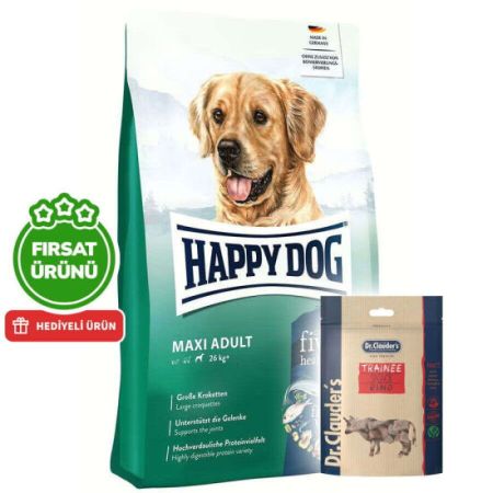 Happy Dog Fit & Vital Maxi Büyük Irk Köpek Maması 14 Kg + 2 Adet Dr. Clauders Biftekli Ödül 80 Gr
