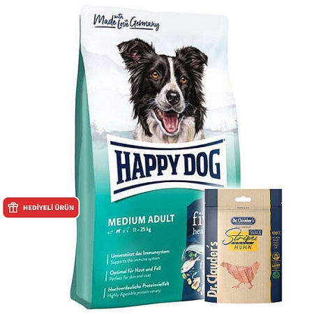 Happy Dog Fit Vital Medium Orta Irk Köpek Maması 4 Kg + Dr. Clauders Ödül 80 Gr