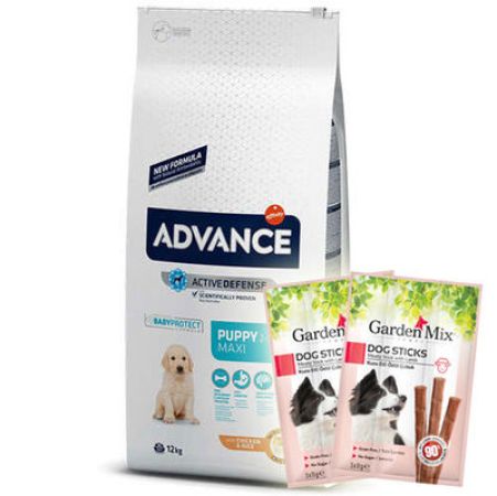 Advance Puppy Maxi Büyük Irk Yavru Köpek Maması 12 Kg + 10 Adet Garden Mix Stick Köpek Ödülü