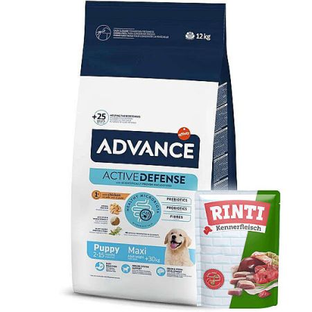Advance Puppy Maxi Büyük Irk Yavru Köpek Maması 12 Kg + 5 Adet Rinti Pouch 400 Gr