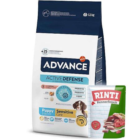 Advance Puppy Sensitive Yavru Köpek Maması 12 Kg + 5 Adet Rinti Pouch 400 Gr