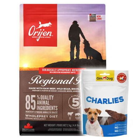 Orijen Regional Red Bizon Etli Tahılsız Köpek Maması 2 Kg + Gimdog 70 Gr Köpek Ödülü
