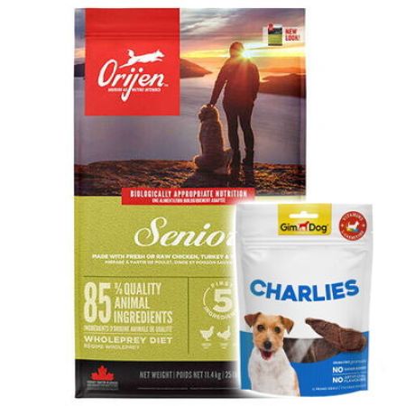 Orijen Senior Tahılsız Yaşlı Köpek Maması 11,4 Kg + Gimdog 70 Gr Köpek Ödülü