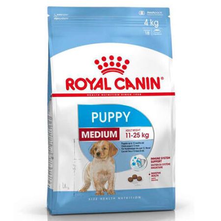 Royal Canin Medium Puppy Orta Irk Yavru Köpek Maması 4 Kg + Wanpy Creamy Treat 5x14 Gr