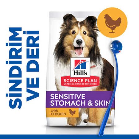 Hills Sensitive Stomach Skin Tavuklu Yetişkin Köpek Maması 14 Kg + Top Fırlatıcı Oyuncak