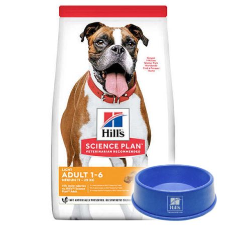 Hills Light Tavuklu Diyet Köpek Maması 14 Kg + Mama Kabı