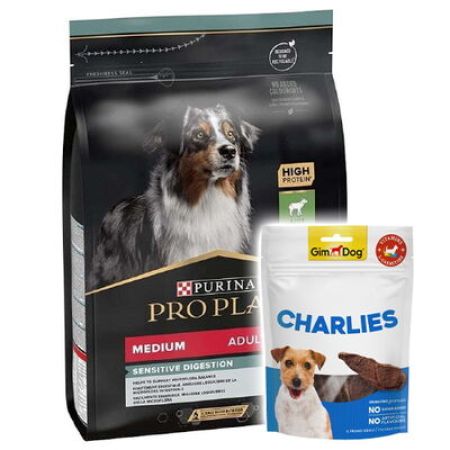 Pro Plan Kuzu Etli Hassas Sindirim Köpek Maması 3 Kg + Gimdog 70 Gr Köpek Ödülü