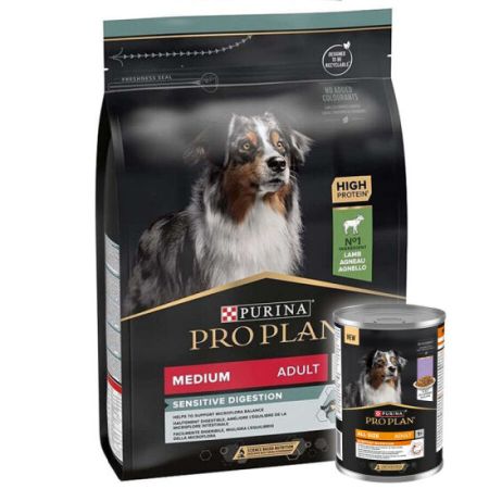 Pro Plan Kuzu Etli Hassas Sindirim Köpek Maması 3 Kg + Köpek Konservesi 400 Gr