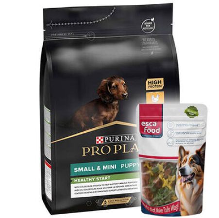 Pro Plan Puppy Tavuk Etli Küçük Irk Yavru Köpek Maması 3 Kg + Esca Food Mini 150 Gr Ödül