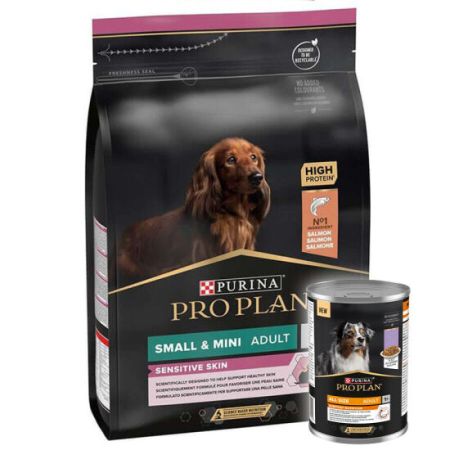 Pro Plan Somonlu Küçük Irk Köpek Maması 3 Kg + Köpek Konservesi 400 Gr