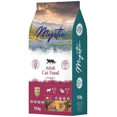 Mystic Gourmet Düşük Tahıllı Yetişkin Kedi Maması 15 Kg + 5 Adet Mystic 400 Gr Konserve