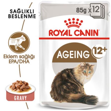 Royal Canin Pouch Gravy Ageing +12 Yaşlı Kedi Yaş Maması 85 Gr - BOX -  x 12 Adet