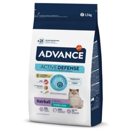 Advance Sterilised Hairball Kısırlaştırılmış Kedi Maması 1,5 Kg + Temizlik Mendili