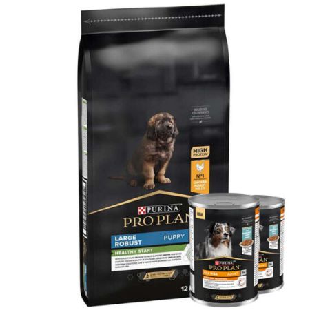 Pro Plan Puppy Large Tavuk Büyük Irk Yavru Köpek Maması 12 Kg + 2 Adet Köpek Konservesi 400 Gr