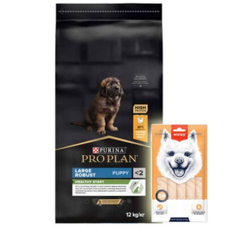 Pro Plan Puppy Large Tavuk Büyük Irk Yavru Köpek Maması 12 Kg + Wanpy Creamy Treat 5x14 Gr