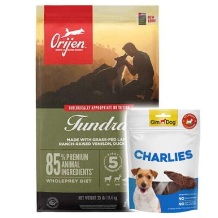 Orijen Tundra Etli ve Ördekli Tahılsız Köpek Maması 11,4 Kg + Gimdog 70 Gr Köpek Ödülü