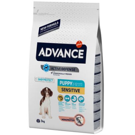 Advance Puppy Sensitive Somonlu Yavru Köpek Maması 3 Kg + Temizlik Mendili