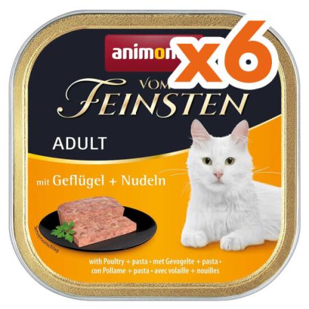 Animonda 83210 Vom Feinsten Kümes Hayvanı ve Erişte Kedi Yaş Maması 100 Gr x 6 Adet