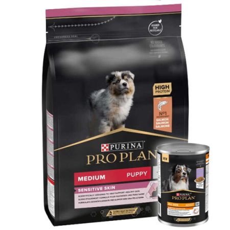 Pro Plan Medium Orta Irk Somon Yavru Köpek Maması 3 Kg + Köpek Konservesi 400 Gr