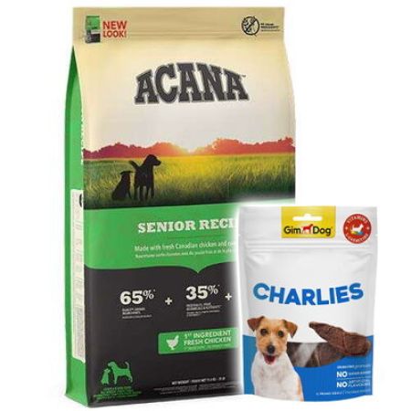 Acana Senior Yaşlı Tahılsız Köpek Maması 11,4 Kg + Gimdog 70 Gr Köpek Ödülü