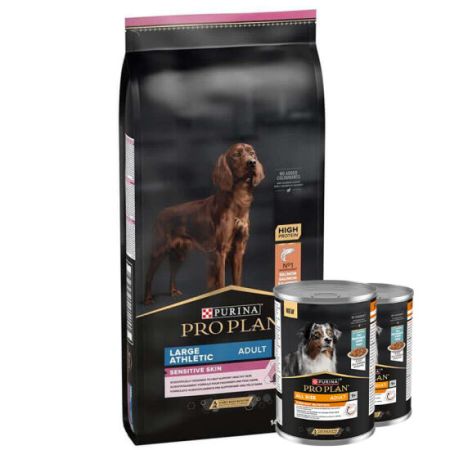 Pro Plan Large Athletic Sensitive Büyük Irk Somonlu Köpek Maması 14 Kg + 2 Adet Köpek Konservesi 400 Gr