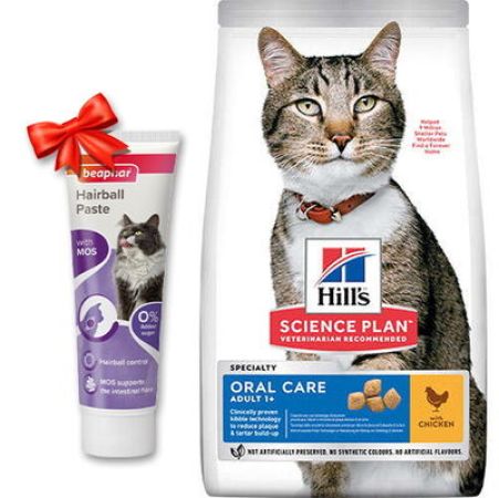 Hills Oral Care Tavuklu Ağız Sağlığı Kedi Maması 1,5 Kg + Beaphar Malt Macun 100 Gr