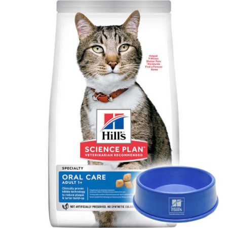 Hills Oral Care Tavuklu Ağız Sağlığı Kedi Maması 1,5 Kg + Mama Kabı