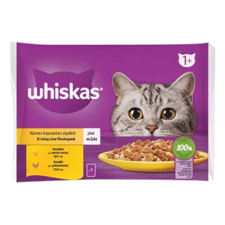 Whiskas Pouch Kümes Hayvanı Çeşitleri Kedi Yaş Maması 85 Gr x 4 Adet