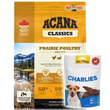 Acana Prairie Poultry Köpek Maması 2 Kg + Gimdog 70 Gr Köpek Ödülü