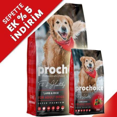 Pro Choice Fit Healthy Lamb Kuzu Eti ve Pirinçli Köpek Maması 12 + 3 Kg (Toplam 15 Kg)