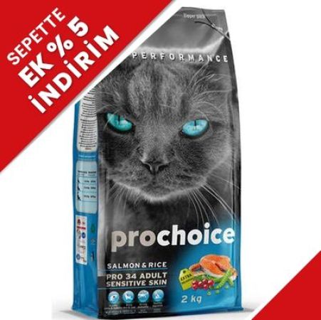 Pro Choice Pro34 Somonlu Yetişkin Kedi Maması 2 Kg + 2 Adet Bestpet 85 Gr Konserve