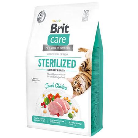 Brit Care Sterilised Urinary Tavuk Tahılsız Kısırlaştırılmış Kedi Maması 2 Kg + Temizlik Mendili