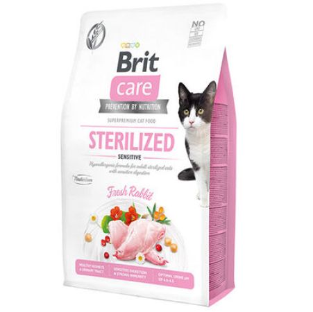 Brit Care Sterilised Sensitive Tavşan Tahılsız Kısırlaştırılmış Kedi Maması 2 Kg + Temizlik Mendili