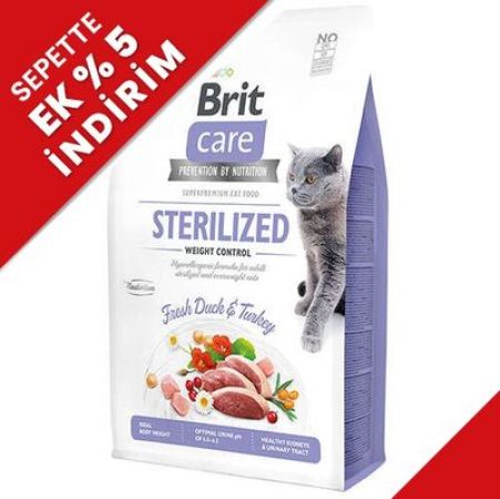 Brit Care Sterilised Ördek ve Hindi Tahılsız Kısırlaştırılmış Kedi Maması 2 Kg + 2 Adet Bestpet 85 Gr Konserve
