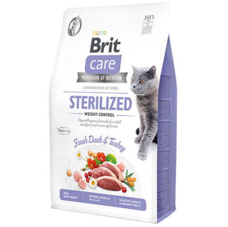 Brit Care Sterilised Ördek ve Hindi Tahılsız Kısırlaştırılmış Kedi Maması 2 Kg + Temizlik Mendili