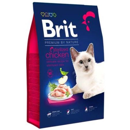 Brit Premium Sterilised Kısırlaştırılmış Tavuk Kedi Maması 8 Kg + Brit Dental Kedi Ödülü 50 Gr