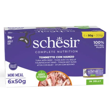Schesir C106 Multipack Ton Balıklı ve Biftekli Kedi Yaş Maması 50 Gr - 6 Adet x 50 Gr