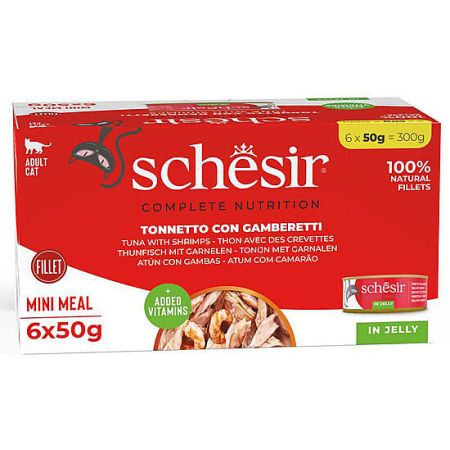 Schesir C103 Multipack Ton Balıklı ve Karides Kedi Yaş Maması 6 x 50 Gr - 6 Al 5 Öde