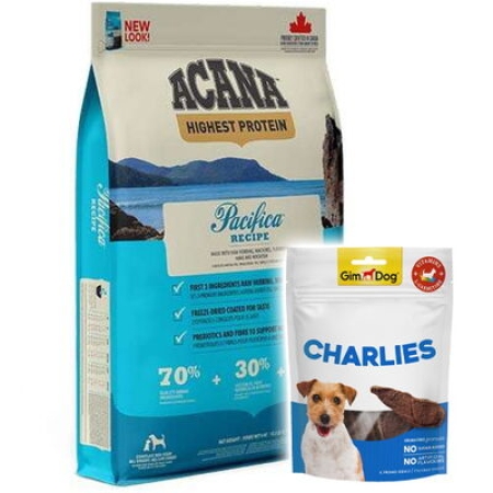 Acana Pacifica Tahılsız Balıklı Köpek Maması 11,4 Kg + Gimdog 70 Gr Köpek Ödülü