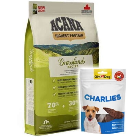 Acana Grasslands Kuzu ve Ördek Tahılsız Köpek Maması 11,4 Kg + Gimdog 70 Gr Köpek Ödülü