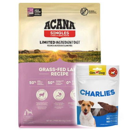 Acana Grass - Fed Lamb Kuzu ve Elma Köpek Maması 2 Kg + Gimdog 70 Gr Köpek Ödülü