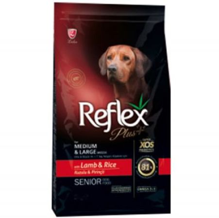 Reflex Plus Senior Orta / Büyük Irk Kuzu Yaşlı Köpek Maması 15 Kg 