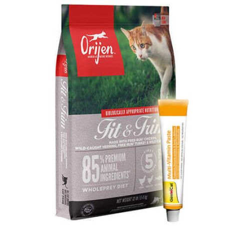 Orijen Fit & Trim Yetişkin Tahılsız Kedi Maması 5,4 Kg + Gimcat 20 Gr Multivitamin Paste