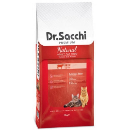 Dr. Sacchi Beef Biftekli Kedi Maması 10 Kg