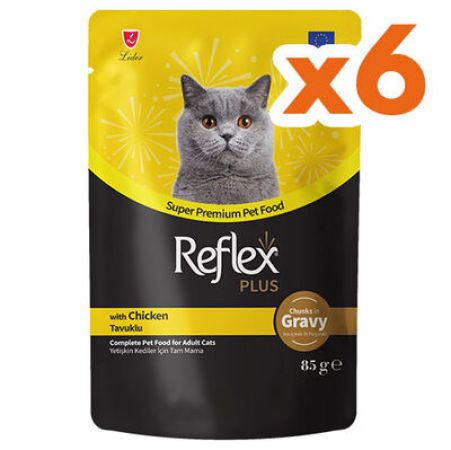 Reflex Plus Pouch Gravy Tavuklu Soslu Kedi Yaş Maması 85 Gr x 6 Adet