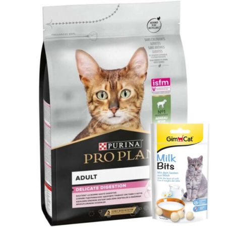 Pro Plan Delicate Kuzu Etli Hassas Sindirim Kedi Maması 1,5 Kg + 2 Adet Gimcat Sütlü Kedi Ödül Tableti