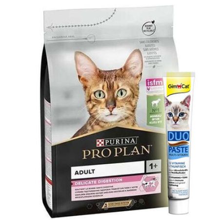 Pro Plan Delicate Kuzu Hassas Sindirim Kedi Maması 10 Kg + GimCat Multi Vitamin Paste Macun